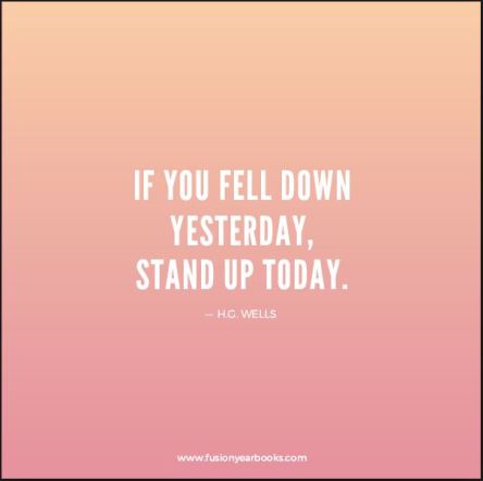 Fell yesterday stand today