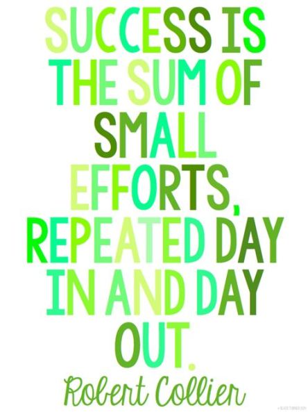 Success is sum of small efforts