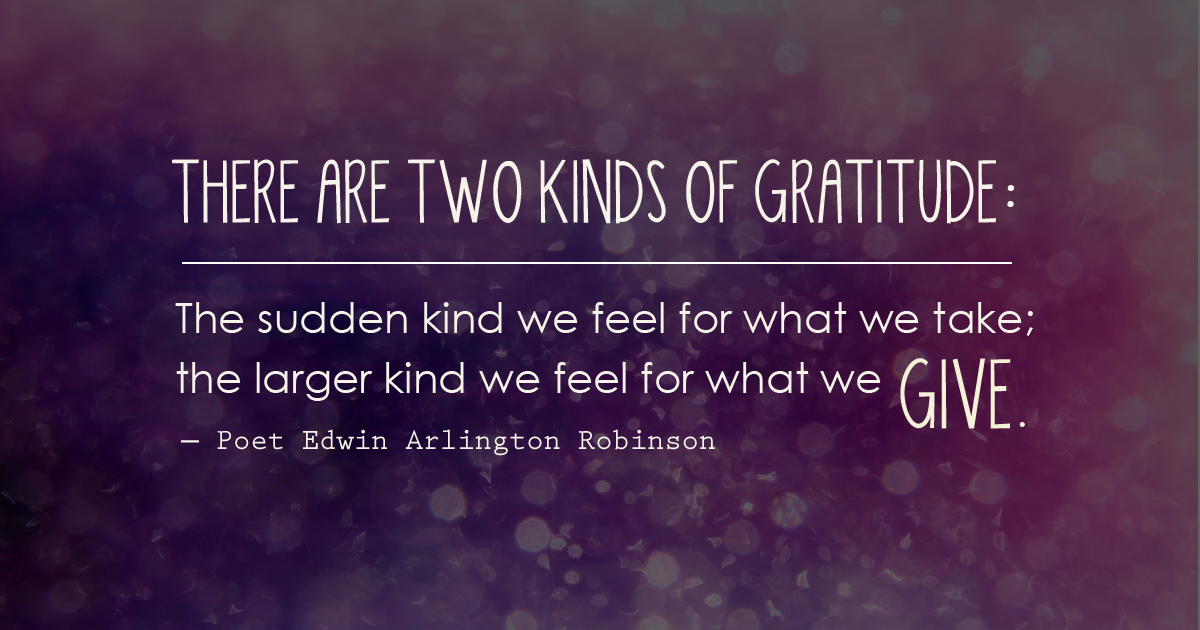 Two kinds of gratitude